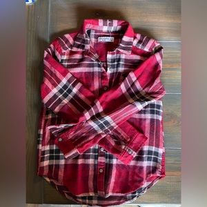 Amercrombie KIDS Red White and Black Flannel. Size 9/10.